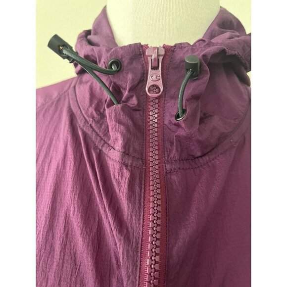Champion Windbreaker Pullover Hoodie Adult L Purple 1/2 zip zipper pockets - Picture 4 of 11